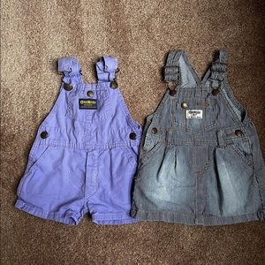 Oshkosh b’gosh overalls stripes lavender